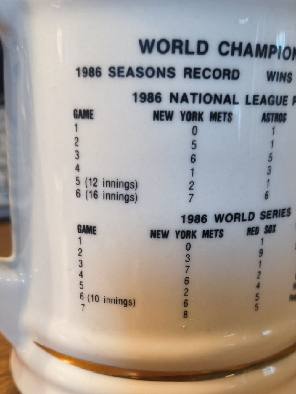 Vintage 1986 New York Mets World Series Champions 25th Anniversary Beer Stein - Picture 3 of 8